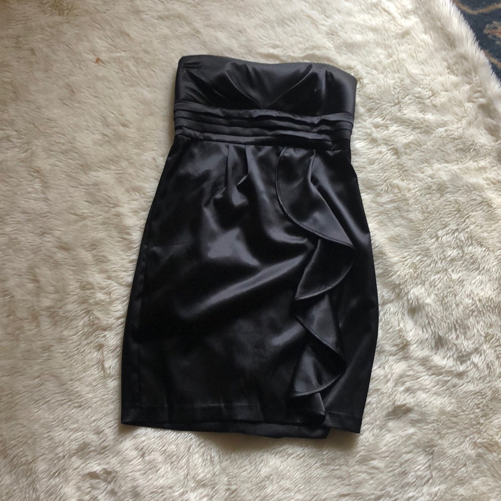 Satin Black Cocktail Dress